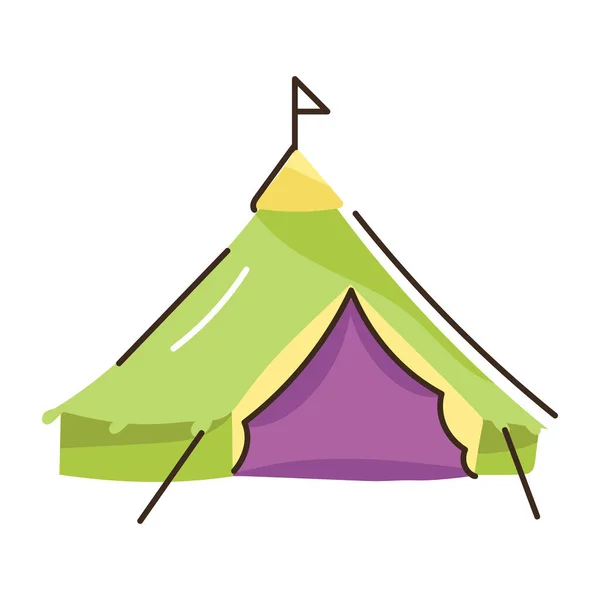 Camping Tent Icon Cartoon Tourist Hiking Vector Icons Web Design — Stock Vector