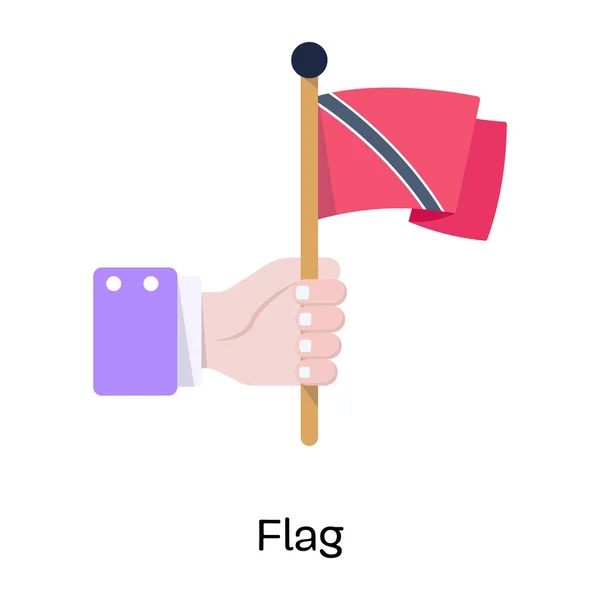 Ręka Trzymająca Flagę Ilustracja Wektora — Wektor stockowy