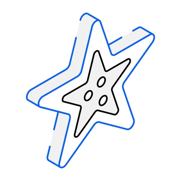 Stjärna Ikon Vit Bakgrund Linje Stil Vektor Illustration — Stock vektor