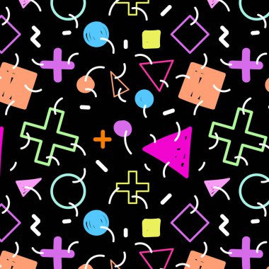 El çizimi elementlerle soyut geometrik desen. vektör illüstrasyonu