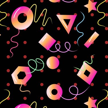 abstract background with colorful confetti and stars