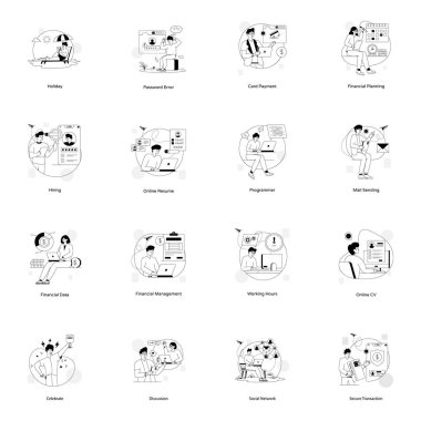 Web tasarımı için vektör simgeleri kümesi