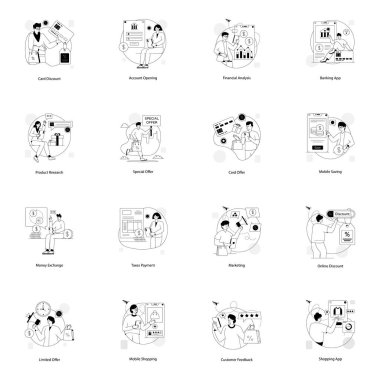 tasarım için vektör simgeleri dizisi.