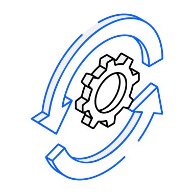 Beyaz arkaplanda dişli ve dişli simgesi