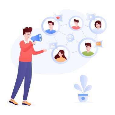 Dijital ağın iyi tasarlanmış düz bir çizimi