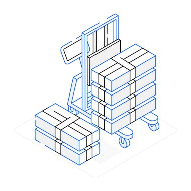 Kargo Trolley modern simgesi, vektör illüstrasyonu