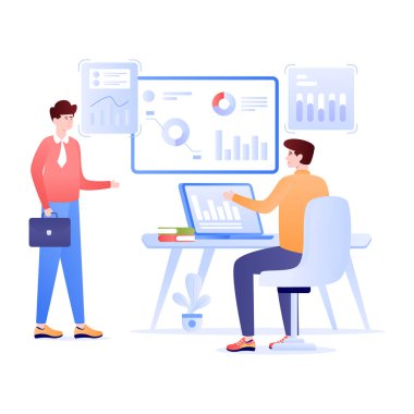 Veri analistinin iyi tasarlanmış düz bir çizimi