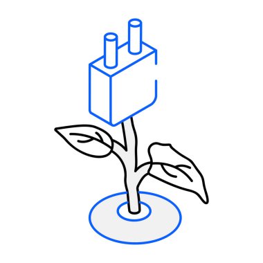 Eko Güç modern simgesi, vektör illüstrasyonu