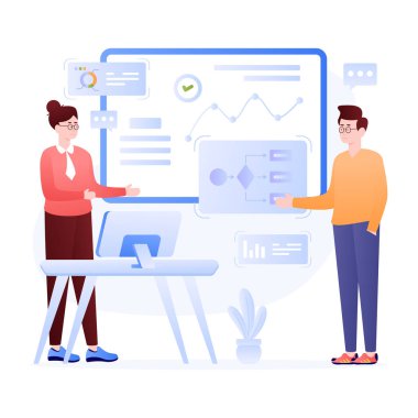 İş İşlemi Modern simgesi, vektör illüstrasyonu