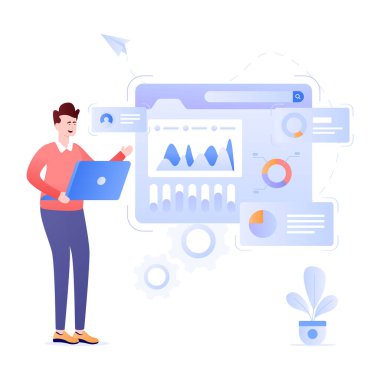 Web Analitik Modern simgesi, vektör illüstrasyonu