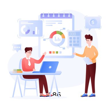 Muhasebe modern simgesi, vektör illüstrasyonu