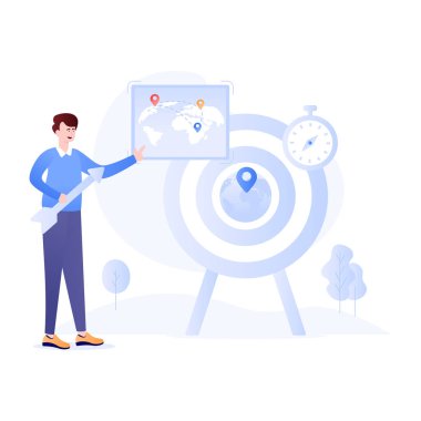 Hedef Konumu modern simge, vektör illüstrasyonu