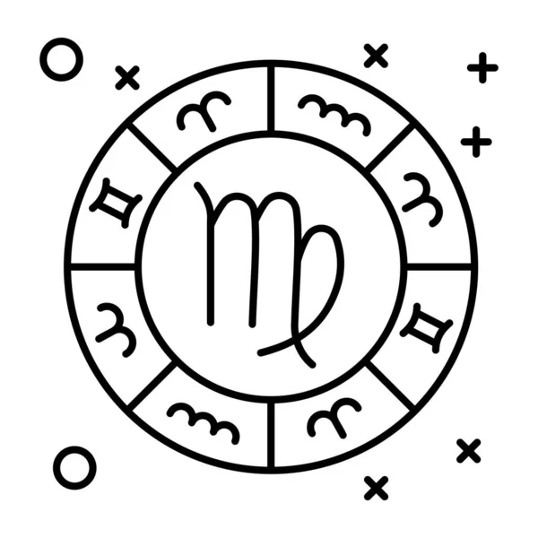 Ikona Symbolu Zodiaku Białej Linii Odizolowana Tle Horoskop Astrologiczny Ilustracja — Wektor stockowy