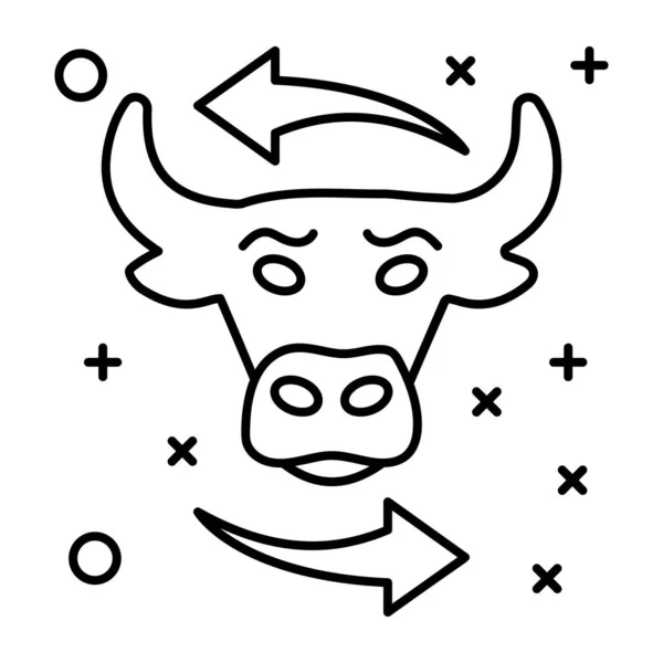 Toro Icono Web Ilustración Simple — Vector de stock