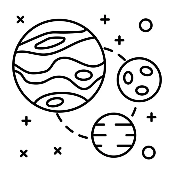 Espace Planètes Icône Illustration Vectorielle — Image vectorielle