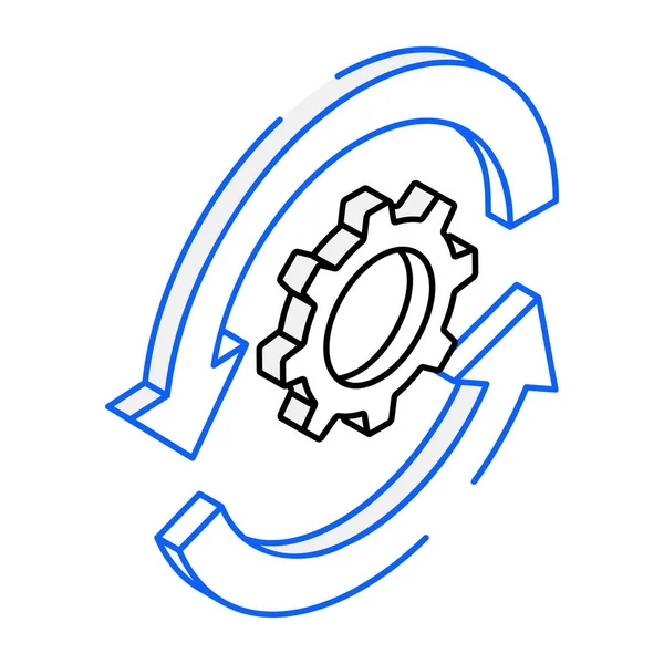 Zahnräder Und Zahnrad Symbol Auf Weißem Hintergrund — Stockvektor