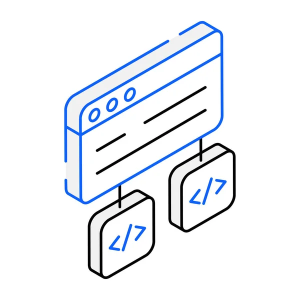 Illustrazione Vettoriale Dell Icona Programmazione Del Sito Web — Vettoriale Stock