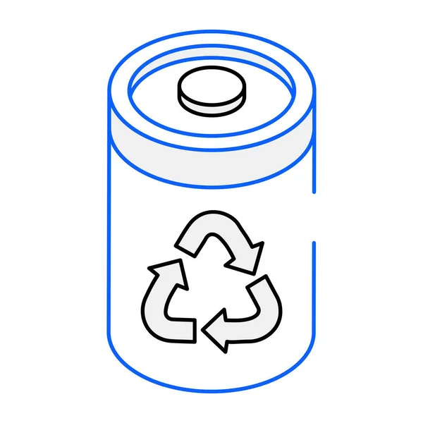 Corbeille Avec Illustration Vectorielle Symbole Recyclage — Image vectorielle