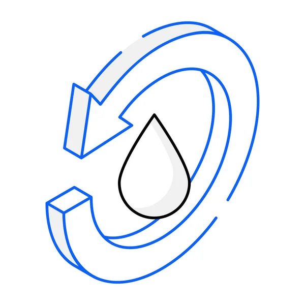 Recyklace Vody Moderní Ikona Vektorová Ilustrace — Stockový vektor