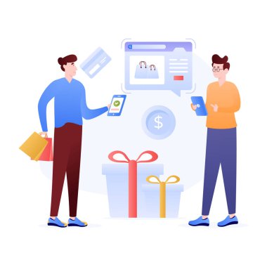 Hediye Sunma Modern simgesi, vektör illüstrasyonu