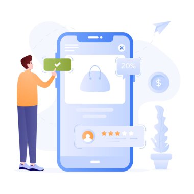 Alışveriş Uygulaması modern simgesi, vektör illüstrasyonu