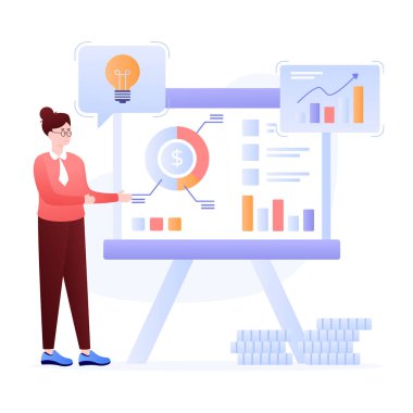 Finansal Fikir modern simgesi, vektör illüstrasyonu