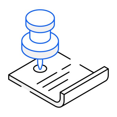 Kağıt raptiyesi modern simge, vektör illüstrasyonu