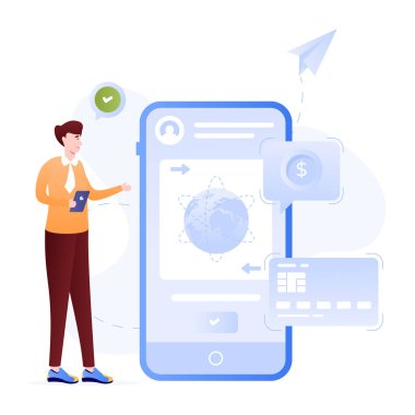 Çevrimiçi Ödeme modern simgesi, vektör illüstrasyonu