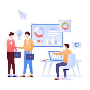 İş Buluşması Modern simge, vektör illüstrasyonu