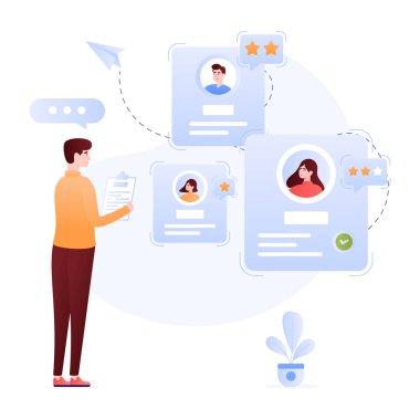 Çevrimiçi İşe Alma Modern simgesi, vektör illüstrasyonu