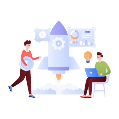 Business Startup modern simgesi, vektör illüstrasyonu