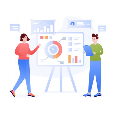 İş Sunumu Modern simgesi, vektör illüstrasyonu