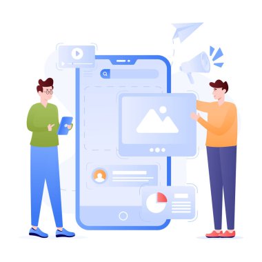 Dijital Reklamcılık modern simgesi, vektör illüstrasyonu