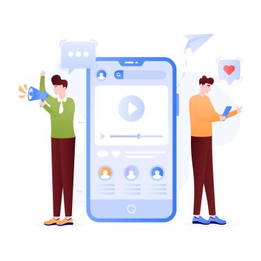 Mobil Pazarlama modern simgesi, vektör illüstrasyonu