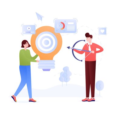 Pazarlama Fikri modern simgesi, vektör illüstrasyonu