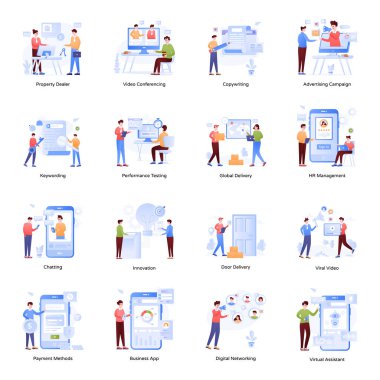 Birlikte çalışan bir grup iş adamı. vektör illüstrasyonu