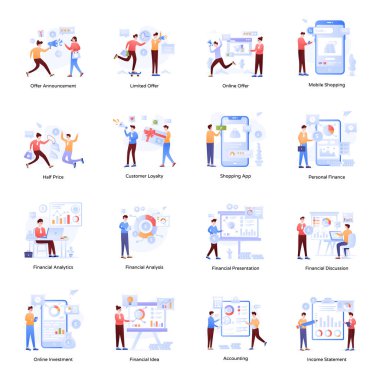 Web tasarımı için vektör simgeleri kümesi
