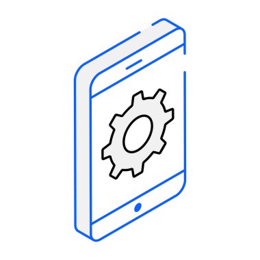 Teçhizatlı akıllı telefon ve anahtar simgesi. vektör illüstrasyonu