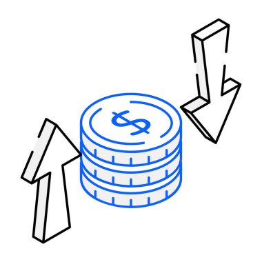 Cash Flow modern simgesi, vektör illüstrasyonu