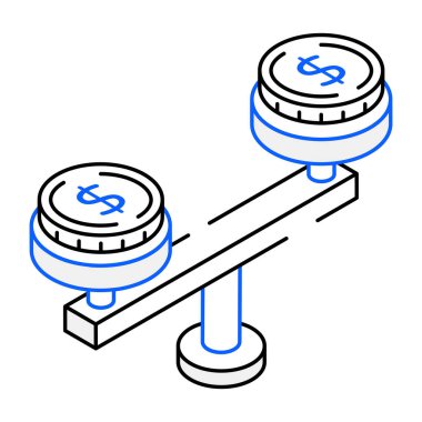 Finansal Denge Modern simge, vektör illüstrasyonu