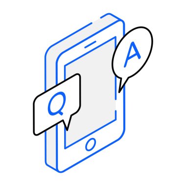 Konuşma ve sohbet baloncukları vektör illüstrasyonlu akıllı telefon