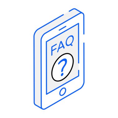 Mobil SSS modern tasarım simgesi, vektör illüstrasyonu