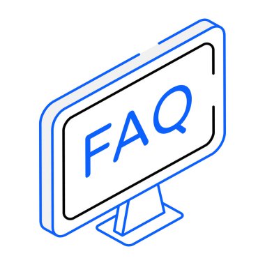 FAQ modern tasarım simgesi, vektör illüstrasyonu