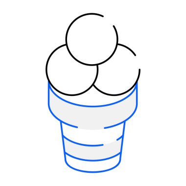 Ice Cone modern tasarım simgesi, vektör illüstrasyonu