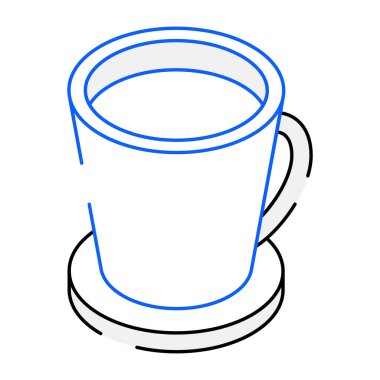 Kahve kupası modern tasarım simgesi, vektör illüstrasyonu