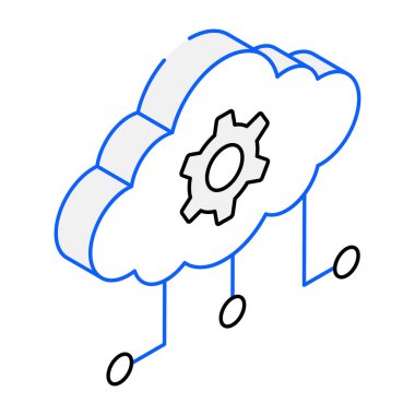 Bulut Ayarları Modern simge, vektör illüstrasyonu