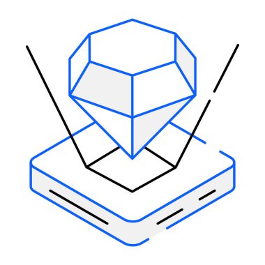 Elmas hologramı modern simge, vektör illüstrasyonu