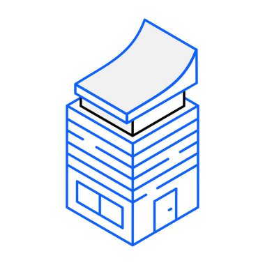 Arşivin izometrik çizgi simgesi