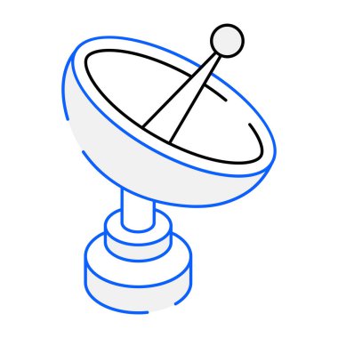 Uydu çanağı modern simgesi, vektör illüstrasyonu