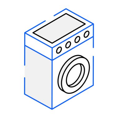Çamaşır Makinesi modern simgesi, vektör illüstrasyonu